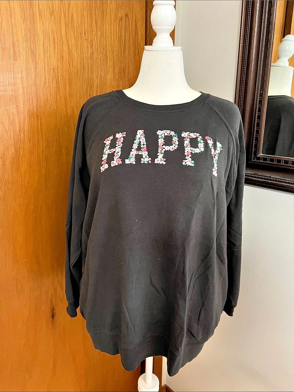 Torrid Cozy Fleece Crew Drop Shoulder Sweatshirt - Happy Floral Happy Floral